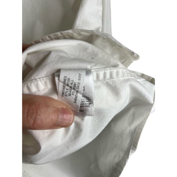 Vineyard Vines Whale Shirt Boy L/16 White Button Down Long Sleeve Classic Collar - Picture 8 of 10